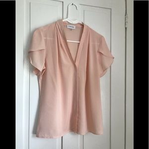 Pink Short Sleeve Blouse Calvin Klein Medium